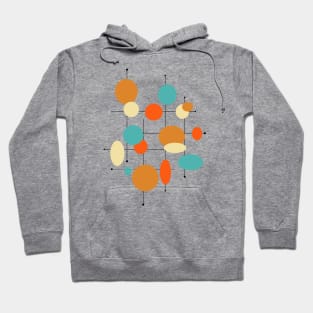 Colorful Geometric Circles Lines Mid Century Hoodie